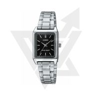 ساعت مچی عقربه ای زنانه کاسیو مدل Casio LTP-V007D-7E نقره ای صفحه مشکی