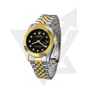 ساعت مردانه رولکس 36mm DateJust کوارتز دو رنگ صفحه مشکی