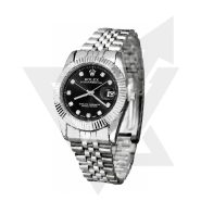ساعت مردانه رولکس 36mm DateJust کوارتز نقره ای صفحه مشکی