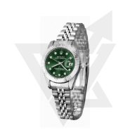 ساعت زنانه رولکس DateJust کوارتز نقره ای صفحه سبز